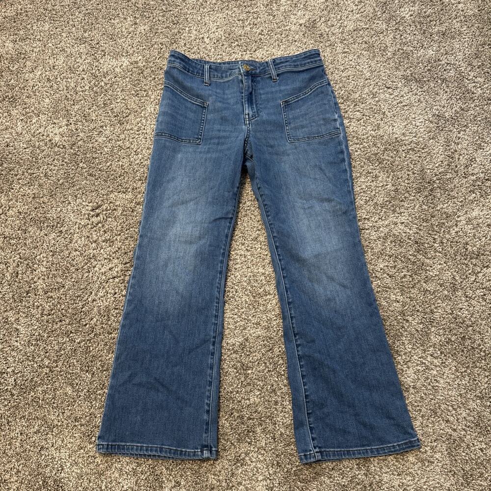 KUT From The Kloth Kelsey High Rise Ankle Flare Jeans Womens 8 Blue Denim